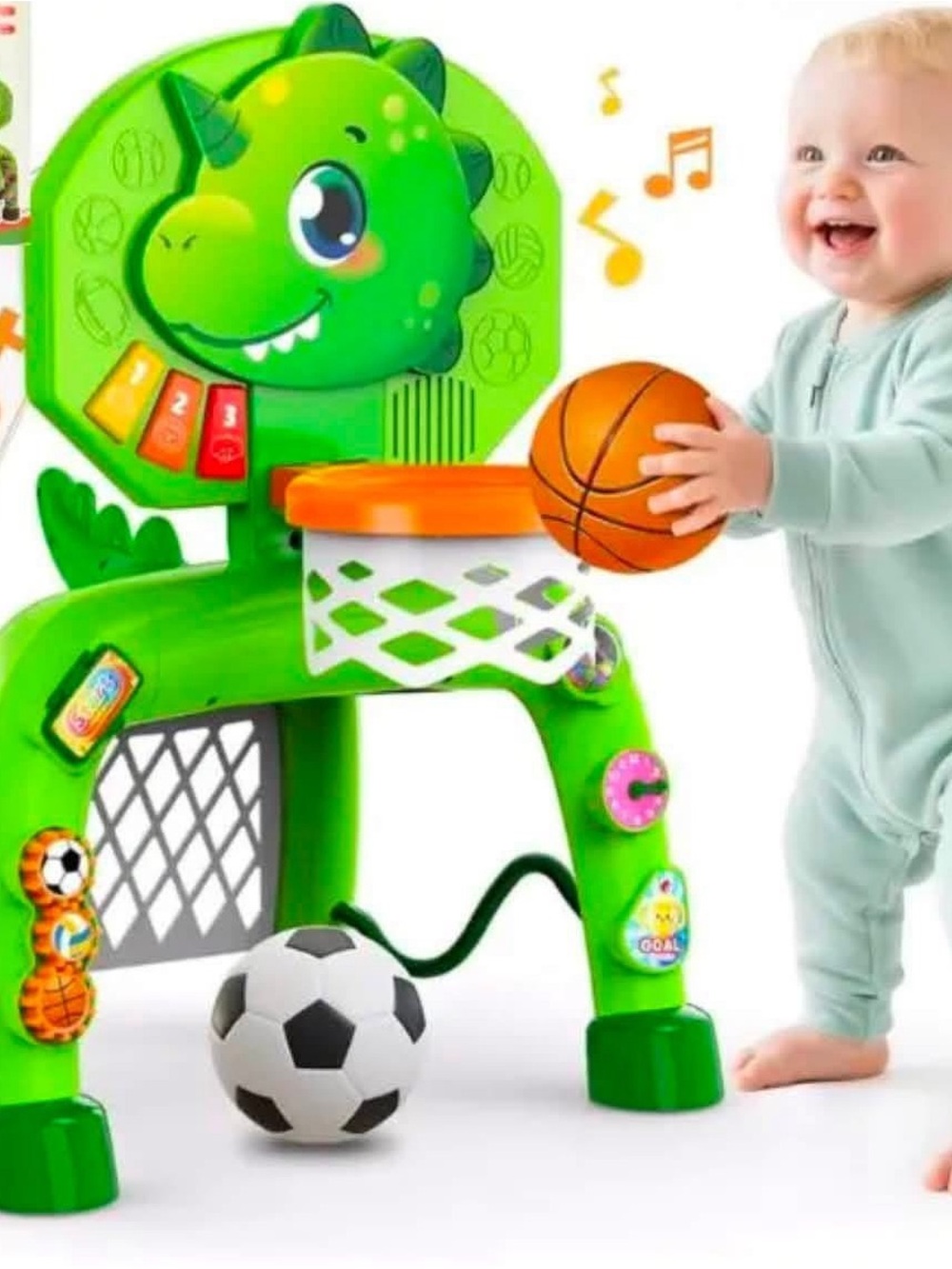 Kids Dino Basketball Activity Center Toy - Green